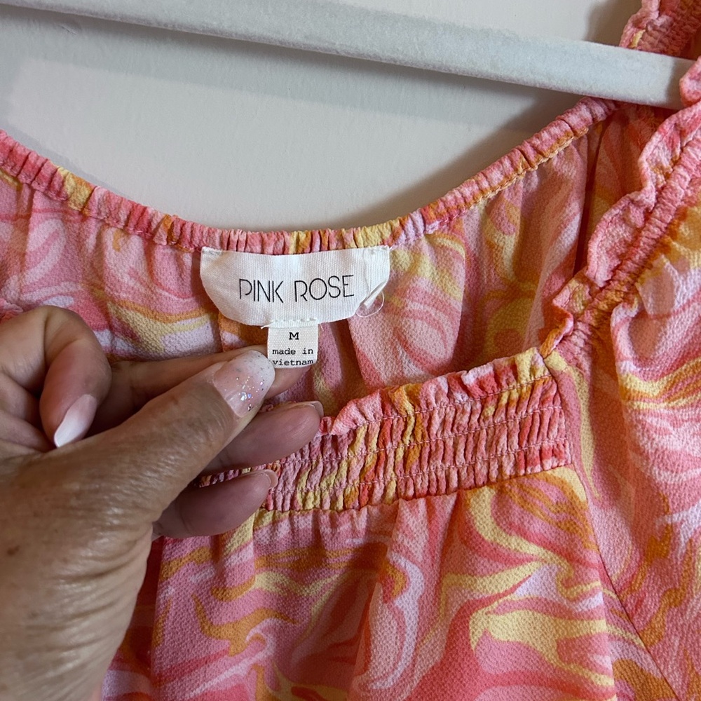 PINK ROSE • Marble Orange/Pink Top • Med • - Picture 5 of 8